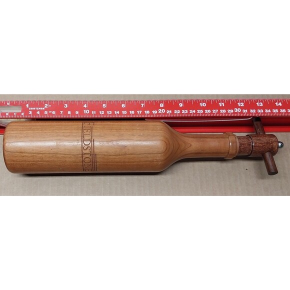 14" Tall Large Wood Pepper Grinder Commercial Mill Wine Bottle Fieldstone VTG - Picture 10 of 13